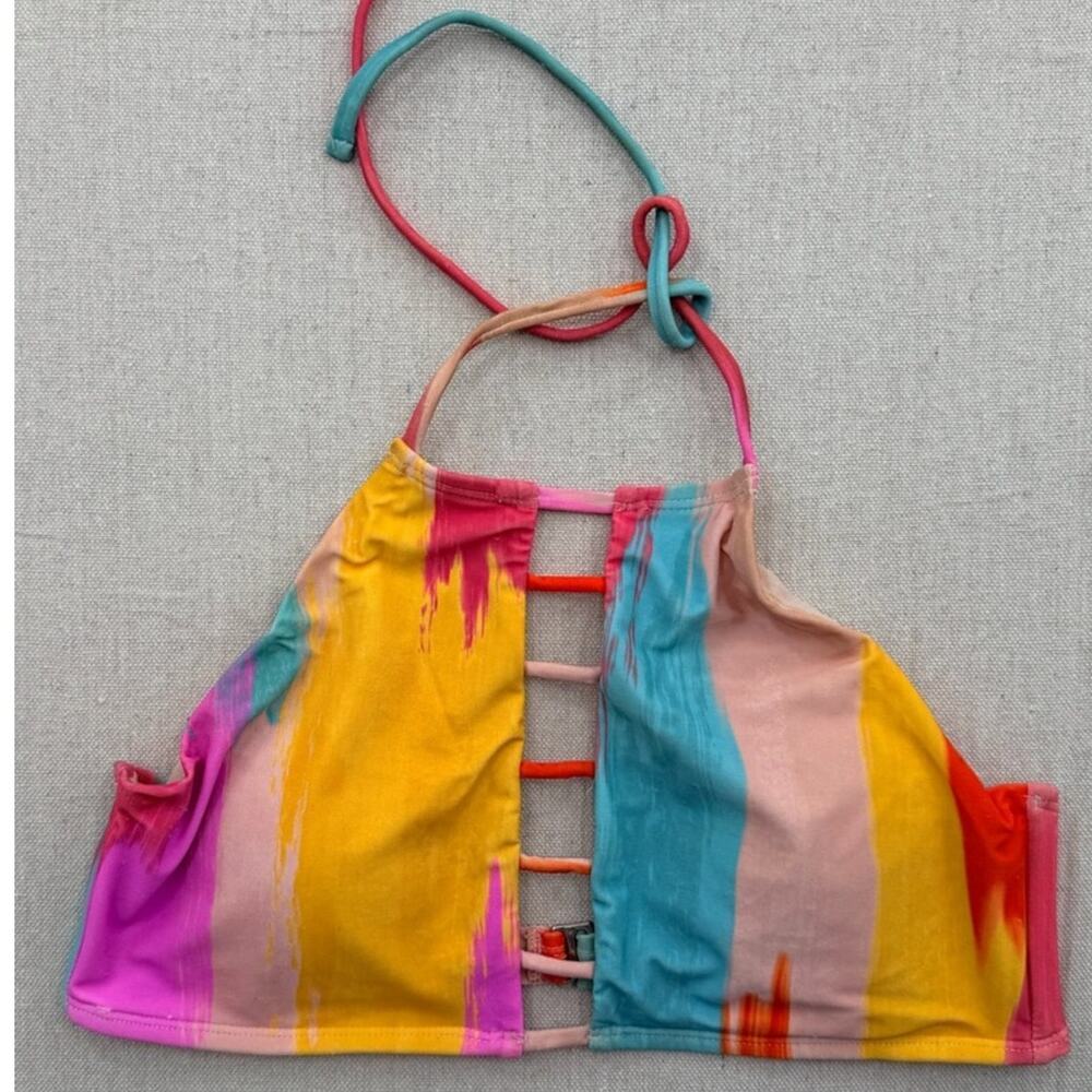 Gianni Bini Multicolor  Bikini Top - Yellow, Pink, Blue, Orange